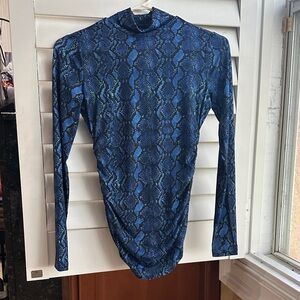 Blue Snake Print Long Sleeve Top by Boston Proper